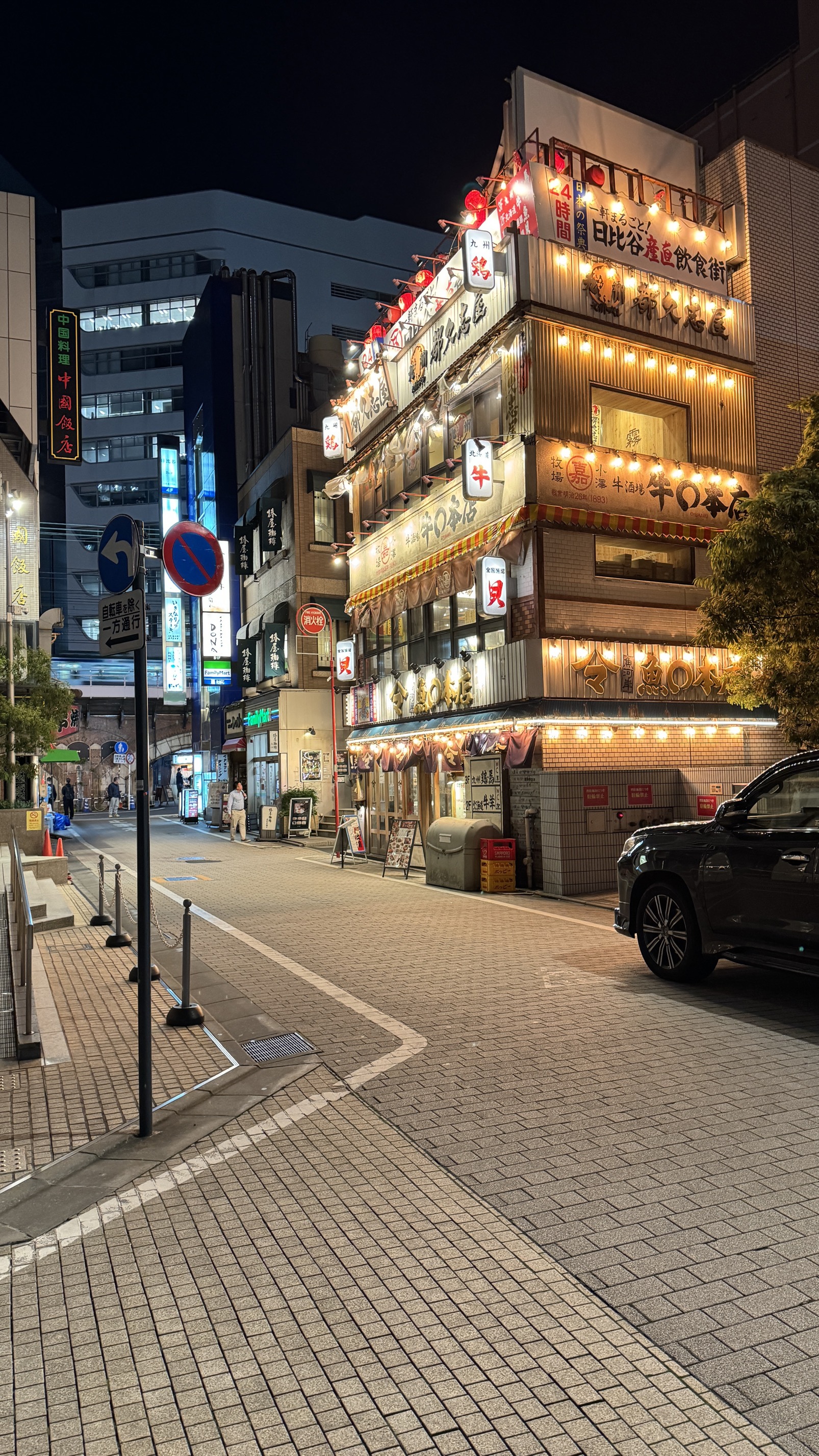 Tokyo street scene with crowds, shops, and vertical city development