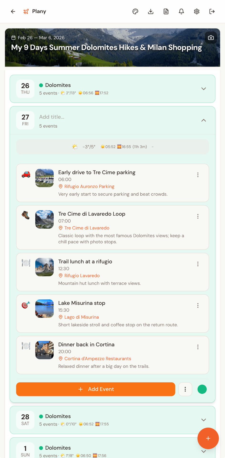 Calendar — Mobile