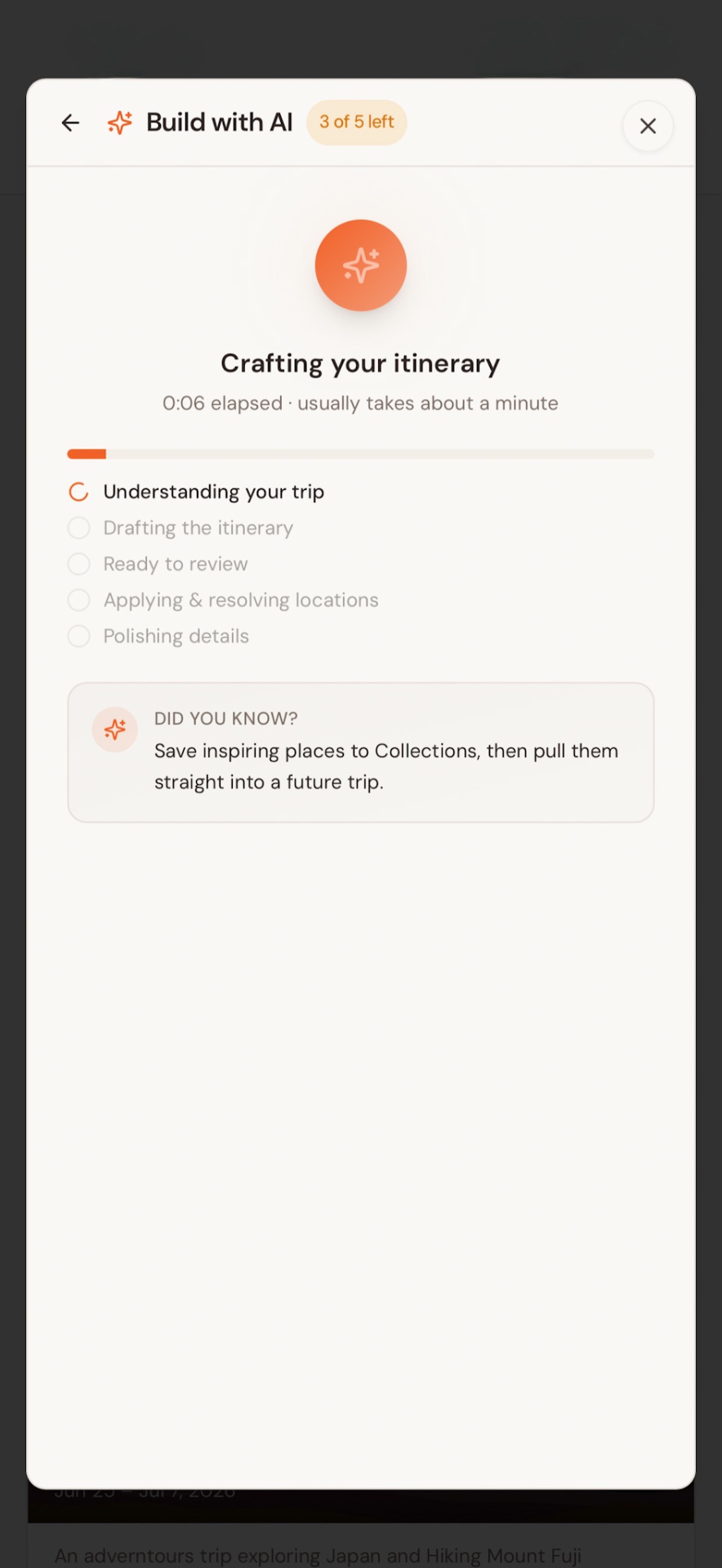 AI crafts the itinerary