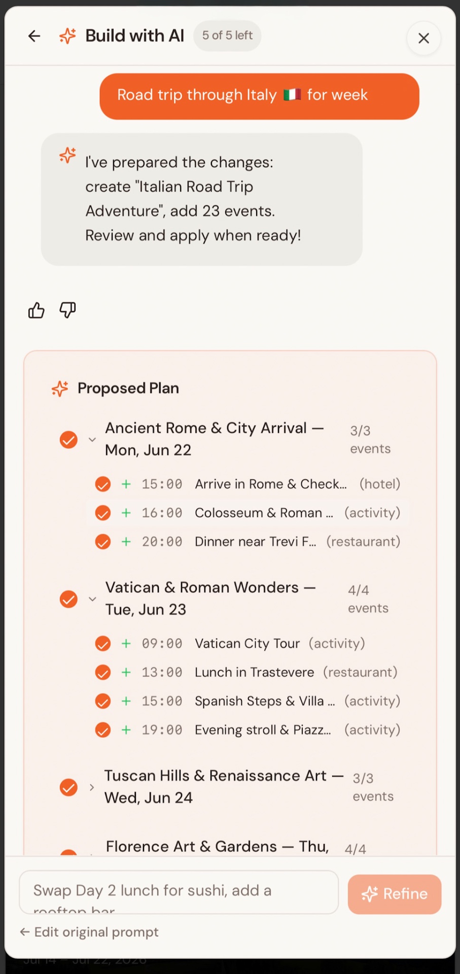 Review the proposed plan