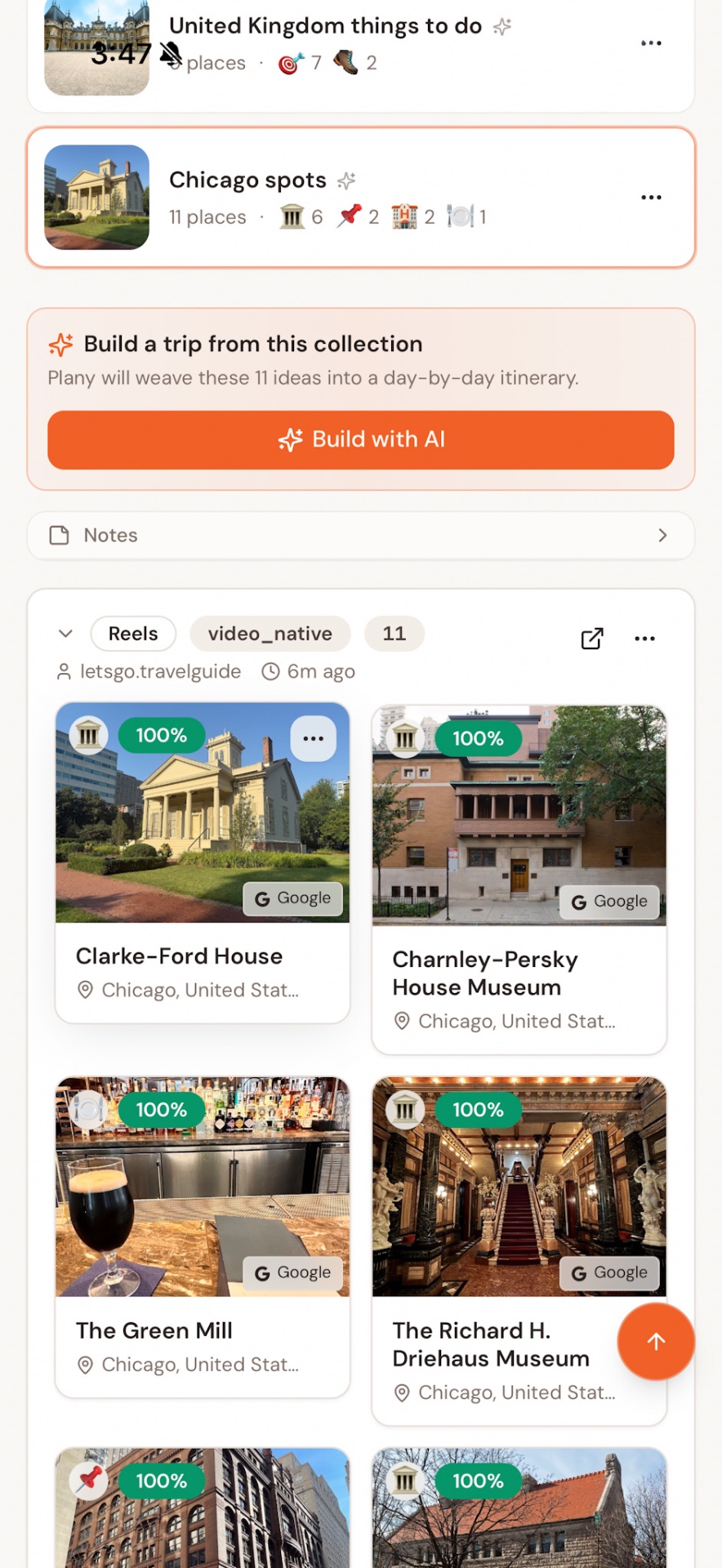 Build trips from ideas