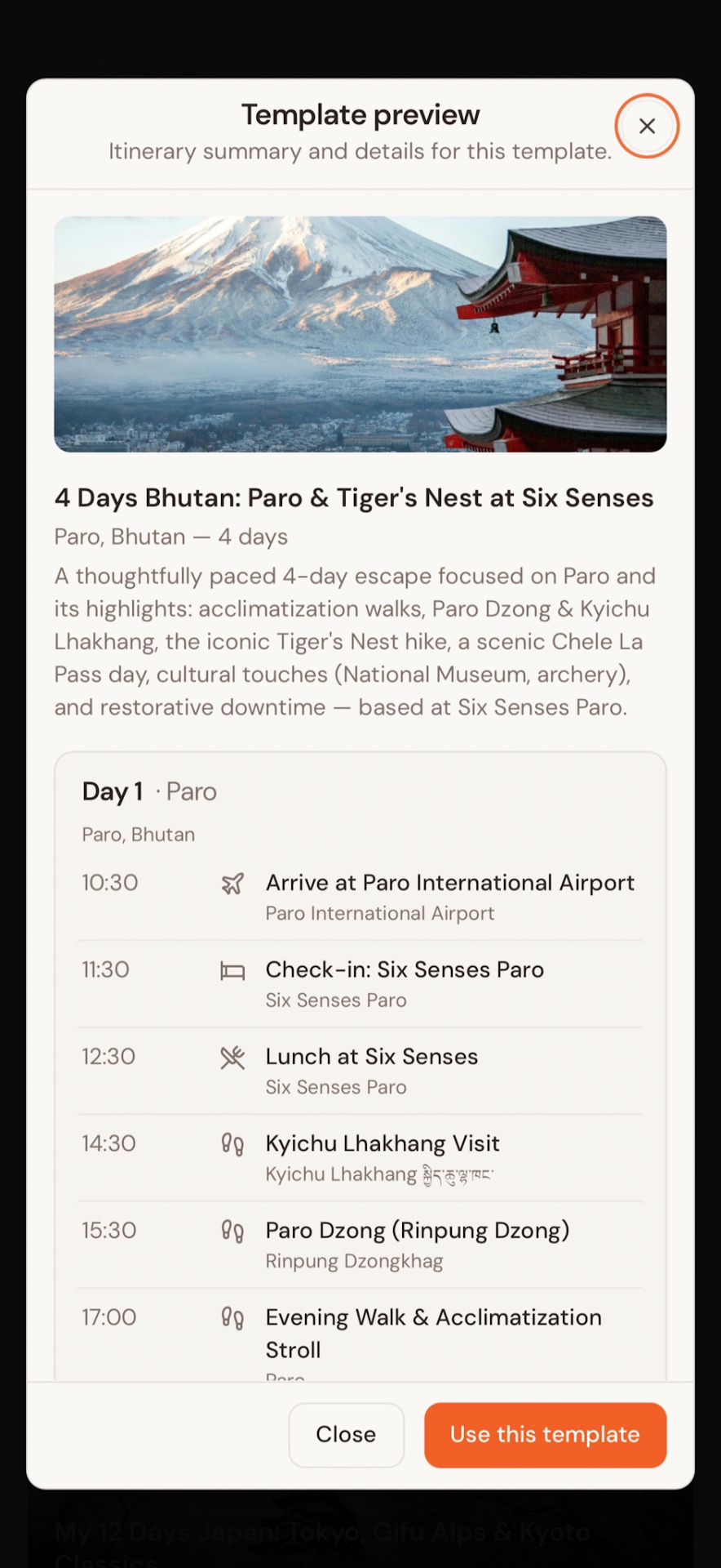 Preview the itinerary