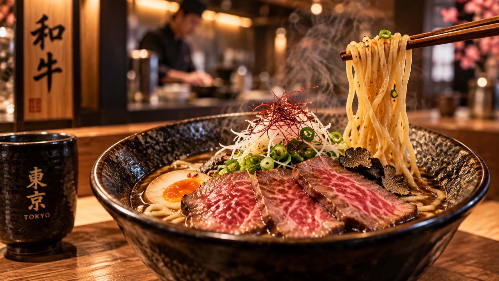 Wagyu noodle bar dinner